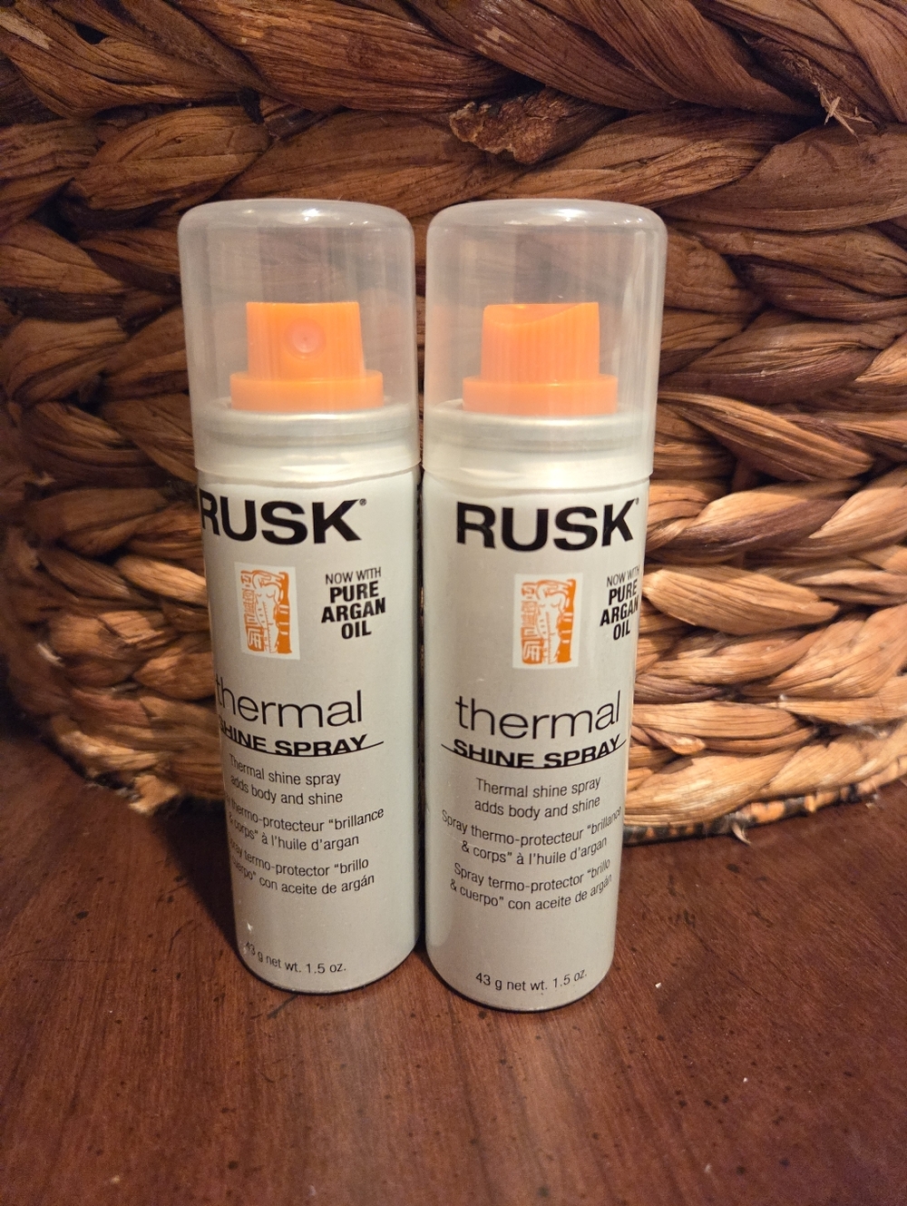 RUSK Thermal Shine Spray w/ Argan Oil 1.5 oz (Set of 2) ✨ Heat Protectant